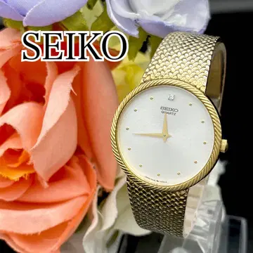작동 손목시계 SEIKO 세이코 1P 다이아 여성용 골드 E96
