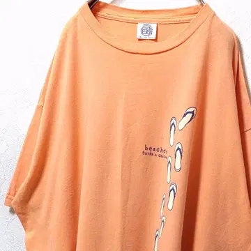 중력 그래픽 비치 샌들 로고 티셔츠 핑크 복숭아색 2XL 구제 의류