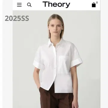 띠어리 COTTON SHIRTING SS CUFF P 화이트