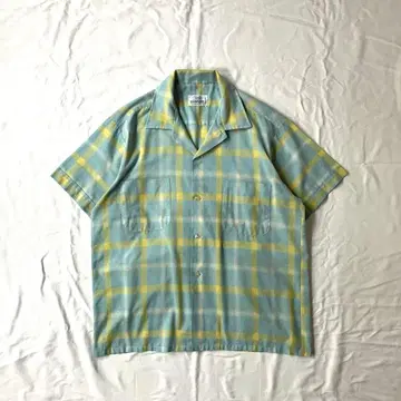 60s VINTAGE 빈티지 체크 셔츠 반팔