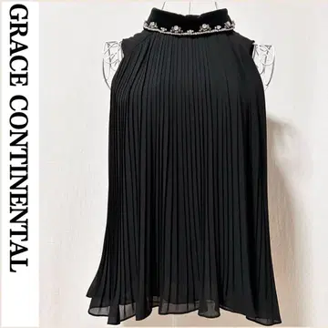 컨디션 최상 그레이스 콘티넨탈 튜닉 상의 비쥬 넉넉한 블랙