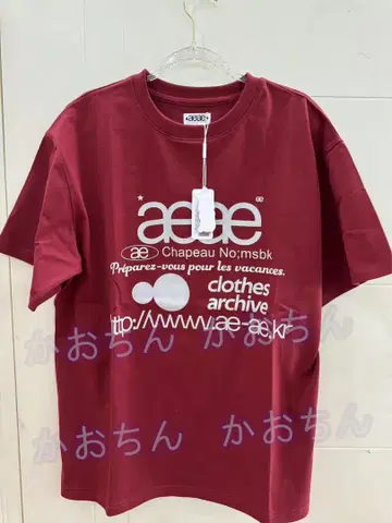aeae 프린트 티셔츠 버건디