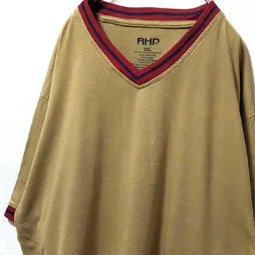 AHP 티셔츠 베이지 카키 3XL 구제 의류 빈티지