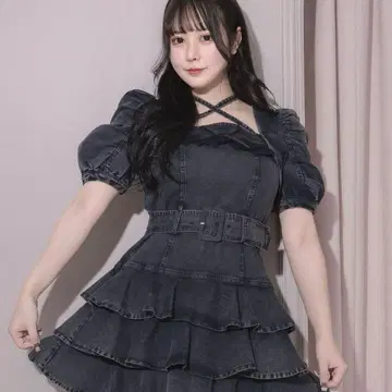 pium 티어드 프릴 미니 원피스