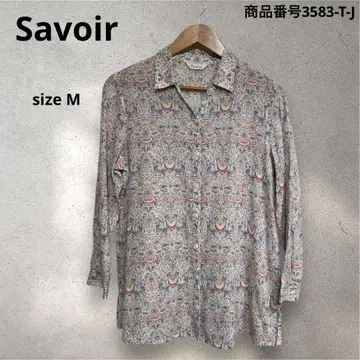 Savoir 실크 혼방 꽃무늬 셔츠 사이즈 M
