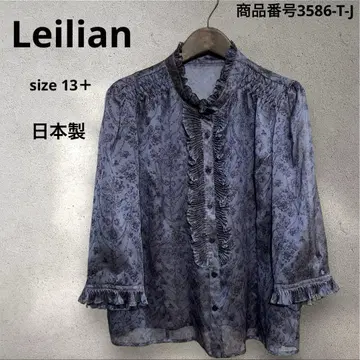 Leilian 시어 프릴 블라우스 사이즈 13+ 일본제
