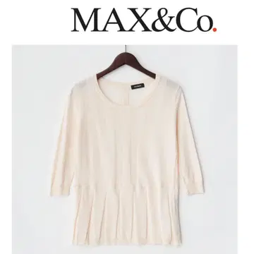 신상품 미사용 택 있음 MAX&Co. 크림색 반소매 니트