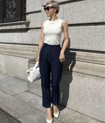 jenne 팬츠 슬림 레그 테이퍼드 팬츠