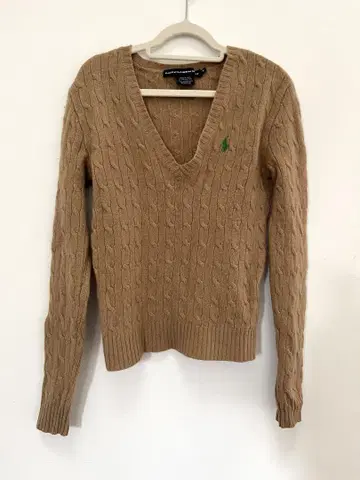 Ralph Lauren 베이지 V넥 스웨터 M
