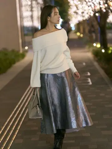 FRAY I.D 라메 자카드 스커트