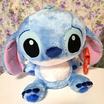 스티치 봉제 인형 얼굴 폭 약 30cm 블루