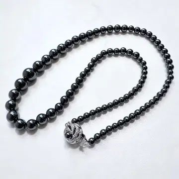 블랙 펄풍 목걸이 4.2-9.9mm 약 45g SILVER 각인