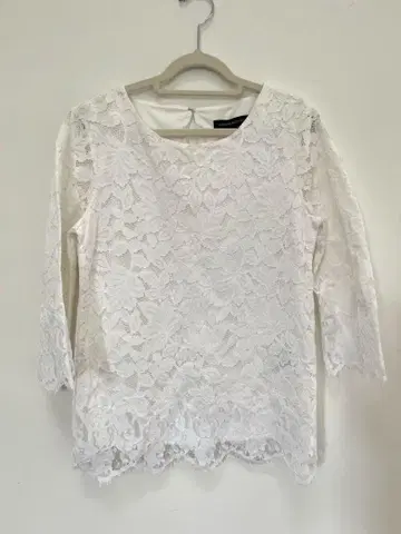 BANANA REPUBLIC 레이스 탑 XS 화이트
