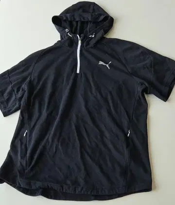 푸마 블랙 후드 부착 후드티 XL