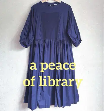 a peace of library 원피스 네이비 7부 소매