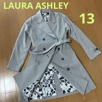 LAURA ASHLEY A라인 트렌치코트 빅 13 벨트 꽃무늬