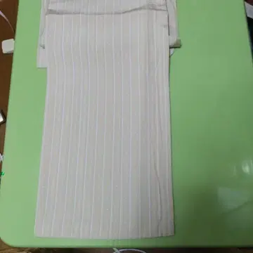 이중 기모노 옅은 베이지 스트라이프 염색 코몬 기모노