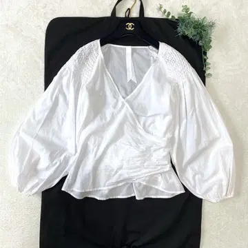 Merlette 마르렛 카슈쿨 블라우스 리본 오버 블라우스 화이트
