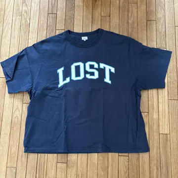 LOST 로고 (테두리 있음) 티셔츠 네이비 XL 사이즈