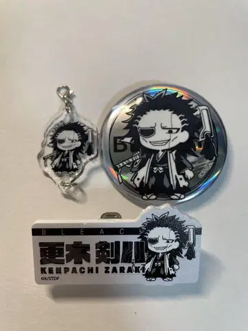 BLEACH 미니 참 캔뱃지 이름 배지 3종 세트 자라키 켄파치