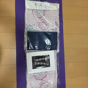 키스미스 꽃무늬 유카타, 오비, 일본 나막신 3개 세트