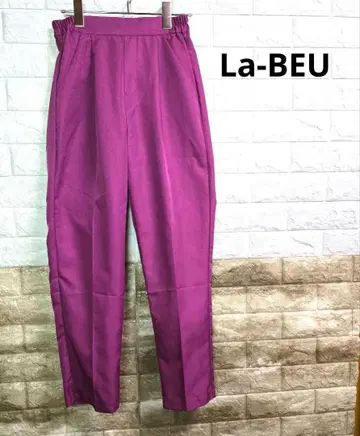 La-BEU 퍼플 테이퍼드 팬츠 허리밴딩 M