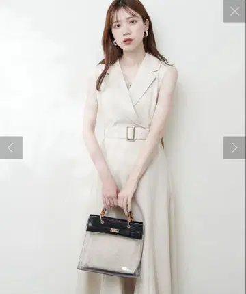 테일러드 칼라 민소매 원피스 natural couture