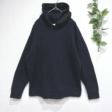 무인양품 트레이닝복 후드티 블랙 후드 면 혼방 신축 작은 사이즈 캐주얼