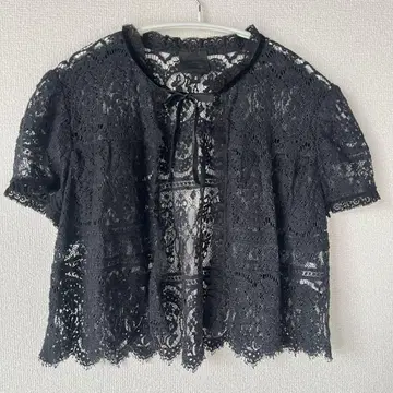 ANNA SUI 안나수이 레이스 가디건 블랙 리본
