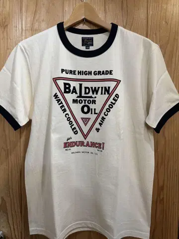 리얼 맥코이즈 제작 Baldwin 프린트 링거 티셔츠 아이보리 38