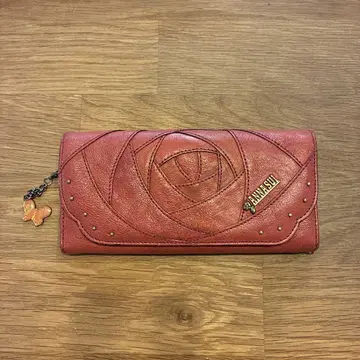 ANNA SUI 로즈 모티브 장지갑 레드 계열