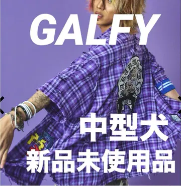 GALFY/갈피 차카 패치 체크 셔츠 중형견 퍼플