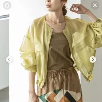 NOBLE 린넨 라이크 시스루 보일 블루종
