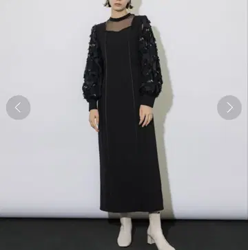 아이리스 자카드 원피스 유나이티드 도쿄 블랙