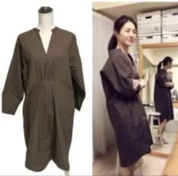 loin. 로완 이가와 하루카 엘레강스 원피스 (브라운)
