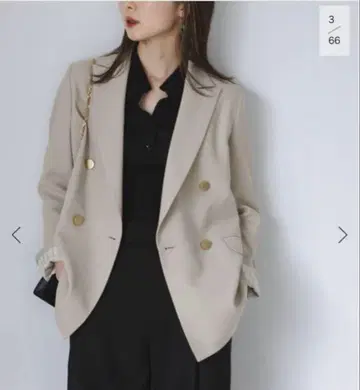 NOBLE 플레인 피크 라펠 더블 자켓 테일러드 자켓