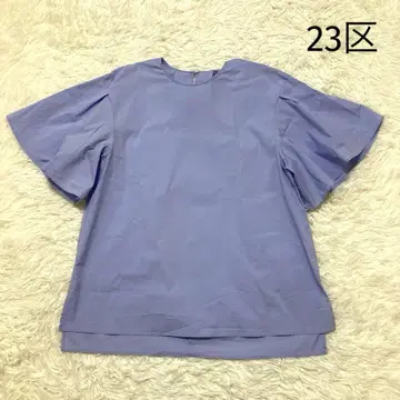 23구 컨디션 최상 쉬폰 블라우스 플레어 블루 38