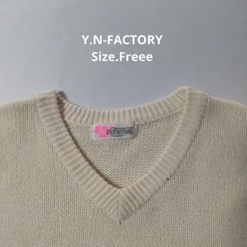 Y.N-FACTORY V넥 반팔 니트 프리 사이즈