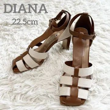 인기 DIANA 다이애나 샌들 22.5cm 브라운 화이트 고급