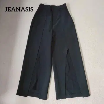 지나시스 프론트 슬릿 와이드 팬츠 블랙 레어 체형 커버