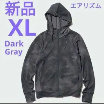새상품 UNIQLO 에어리즘 UV컷 메쉬 프린트 후드티 그레이 XL