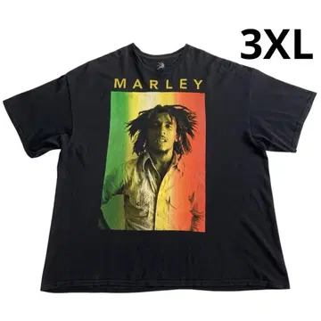ZION 밥 말리 티셔츠 3XL 블랙 라스타 컬러 밥 말리
