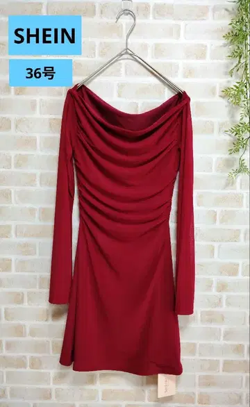 SHEIN 오프숄더 와인 레드 원피스 S 사이즈