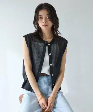 530 유나이티드 애로우즈 시어 에어 상의 워셔블 택 포함 새상품