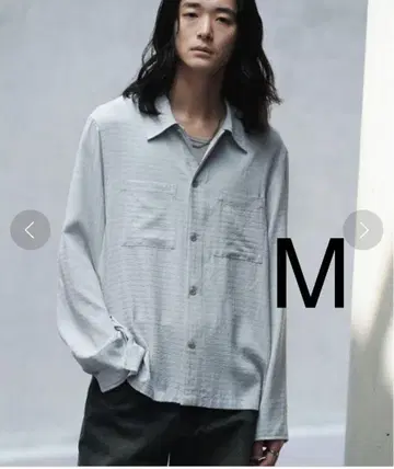 WYM LIDNM 레이온 자카드 크롭 셔츠 M