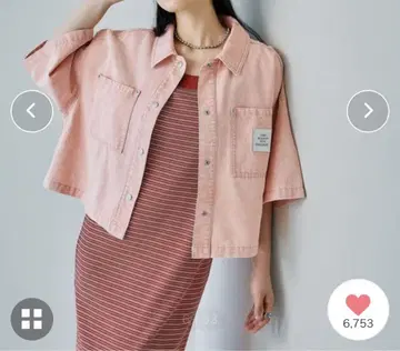 렙심 BIG 데님 숏 5부 소매 셔츠