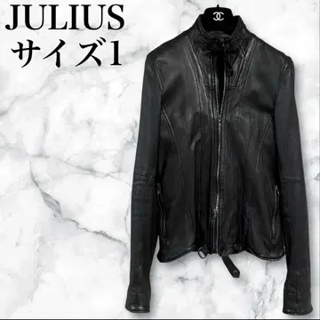 JULIUS 가죽 라이더 자켓 싱글 롱 슬리브 램 가죽