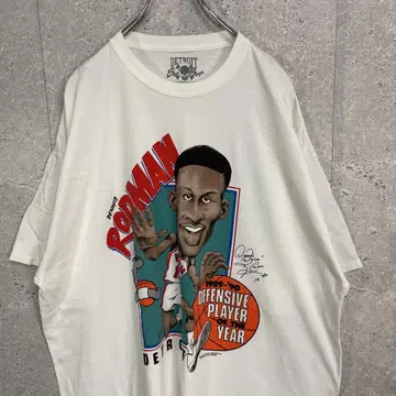 DETROIT Bad Boys 데니스 로드맨 NBA 프린트 티셔츠 2XL