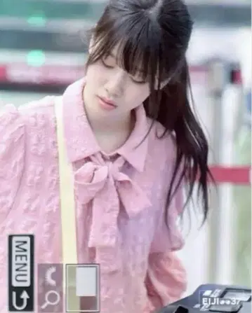 jouetie 아지메 개더 튜닉 블라우스 핑크 타카미 후미네 원피스