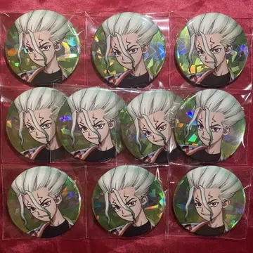 dr.stone 이시가미 치쿠라 돌의 연회 홀로그램 캔뱃지 10개 b